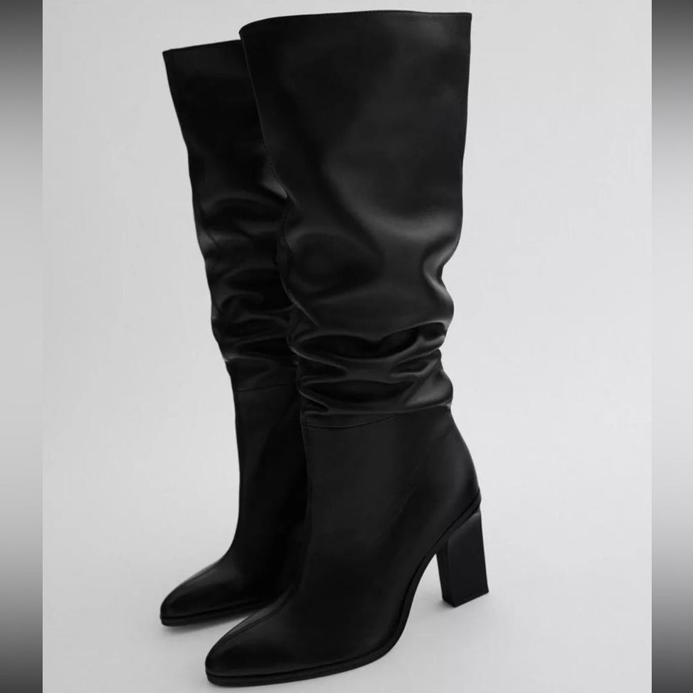 NWT Zara Slouchy Knee-High Boots Sz 9